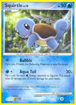 Squirtle card from Secret Wonders, number 112/132