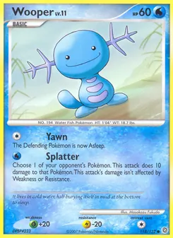 Wooper card from Secret Wonders, number 118/132