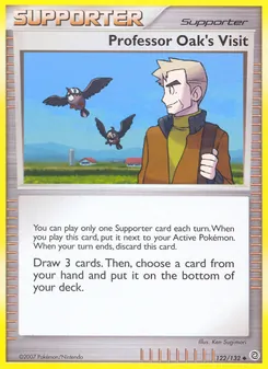 Professor Oak's Visit card from Secret Wonders, number 122/132