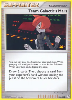 Team Galactic's Mars card from Secret Wonders, number 126/132