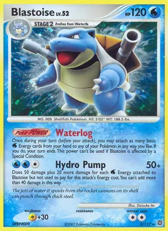 Blastoise card from Secret Wonders, number 2/132