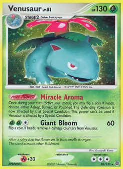 Venusaur card from Secret Wonders, number 20/132