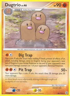 Dugtrio card from Secret Wonders, number 24/132