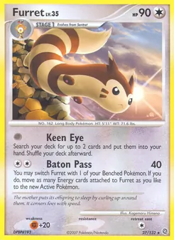 Furret card from Secret Wonders, number 27/132