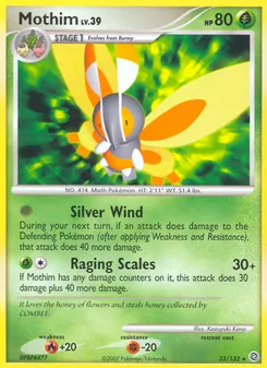 Mothim card from Secret Wonders, number 33/132