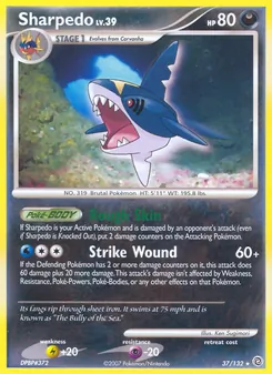 Sharpedo card from Secret Wonders, number 37/132
