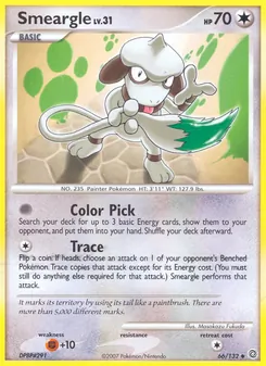 Smeargle card from Secret Wonders, number 66/132