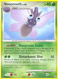 Venomoth card from Secret Wonders, number 73/132