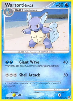 Wartortle card from Secret Wonders, number 75/132