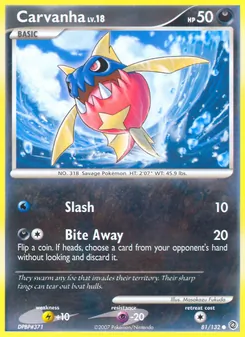 Carvanha card from Secret Wonders, number 81/132