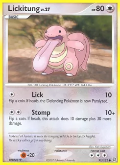 Lickitung card from Secret Wonders, number 91/132
