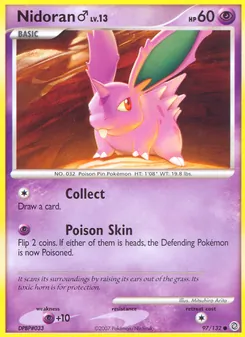 Nidoran♂ card from Secret Wonders, number 97/132