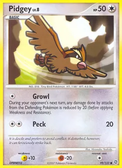 Pidgey card from Secret Wonders, number 99/132