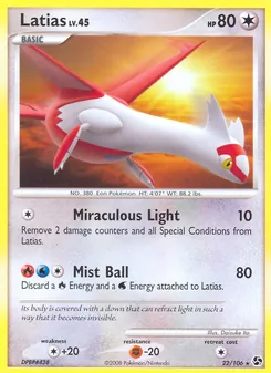 Latias card from Great Encounters, number 22/106