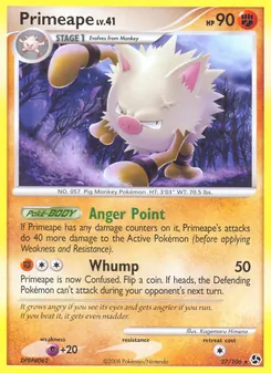 Primeape card from Great Encounters, number 27/106