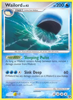 Wailord card from Great Encounters, number 30/106
