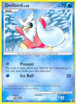 Delibird card from Great Encounters, number 36/106