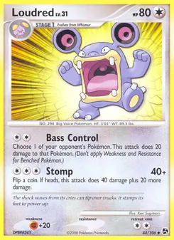 Loudred card from Great Encounters, number 44/106