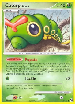 Caterpie card from Great Encounters, number 63/106