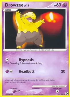 Drowzee card from Great Encounters, number 65/106