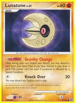 Lunatone card from Great Encounters, number 76/106