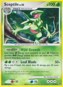 Sceptile card from Great Encounters, number 8/106