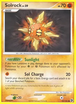 Solrock card from Great Encounters, number 85/106