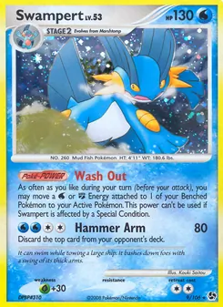 Swampert card from Great Encounters, number 9/106
