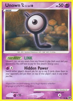 Unown L card from Great Encounters, number 91/106