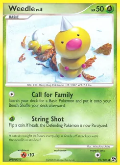 Weedle card from Great Encounters, number 93/106