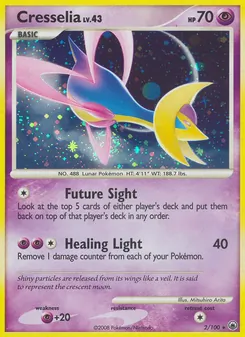 Cresselia card from Majestic Dawn, number 2/100