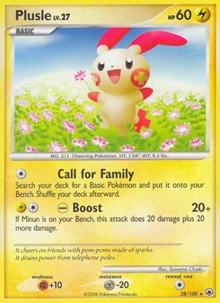 Plusle card from Majestic Dawn, number 28/100