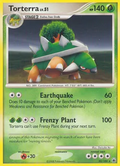 Torterra card from Majestic Dawn, number 30/100