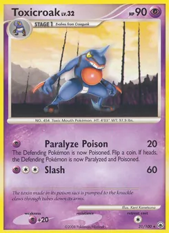 Toxicroak card from Majestic Dawn, number 31/100