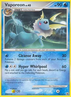 Vaporeon card from Majestic Dawn, number 34/100