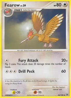 Fearow card from Majestic Dawn, number 36/100