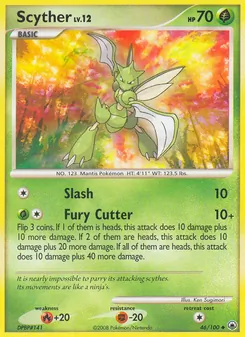 Scyther card from Majestic Dawn, number 46/100