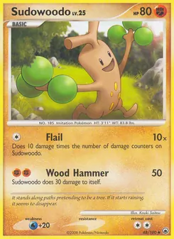 Sudowoodo card from Majestic Dawn, number 48/100