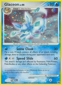 Glaceon card from Majestic Dawn, number 5/100