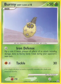 Burmy Sandy Cloak card from Majestic Dawn, number 54/100