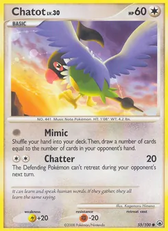 Chatot card from Majestic Dawn, number 55/100