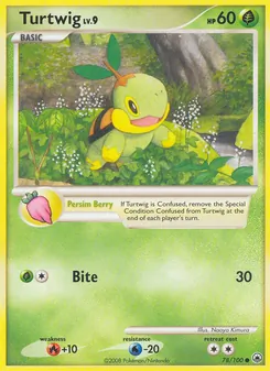Turtwig card from Majestic Dawn, number 78/100