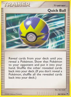 Quick Ball card from Majestic Dawn, number 86/100