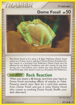 Dome Fossil card from Majestic Dawn, number 89/100
