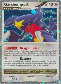 Garchomp card from Majestic Dawn, number 97/100