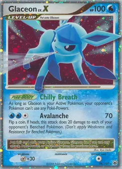 Glaceon card from Majestic Dawn, number 98/100