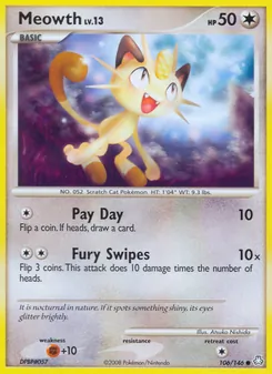 Meowth card from Legends Awakened, number 106/146