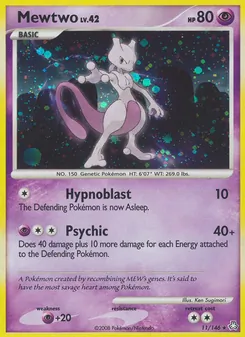 Mewtwo card from Legends Awakened, number 11/146