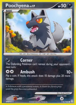 Poochyena card from Legends Awakened, number 116/146