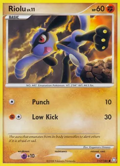 Riolu card from Legends Awakened, number 117/146
